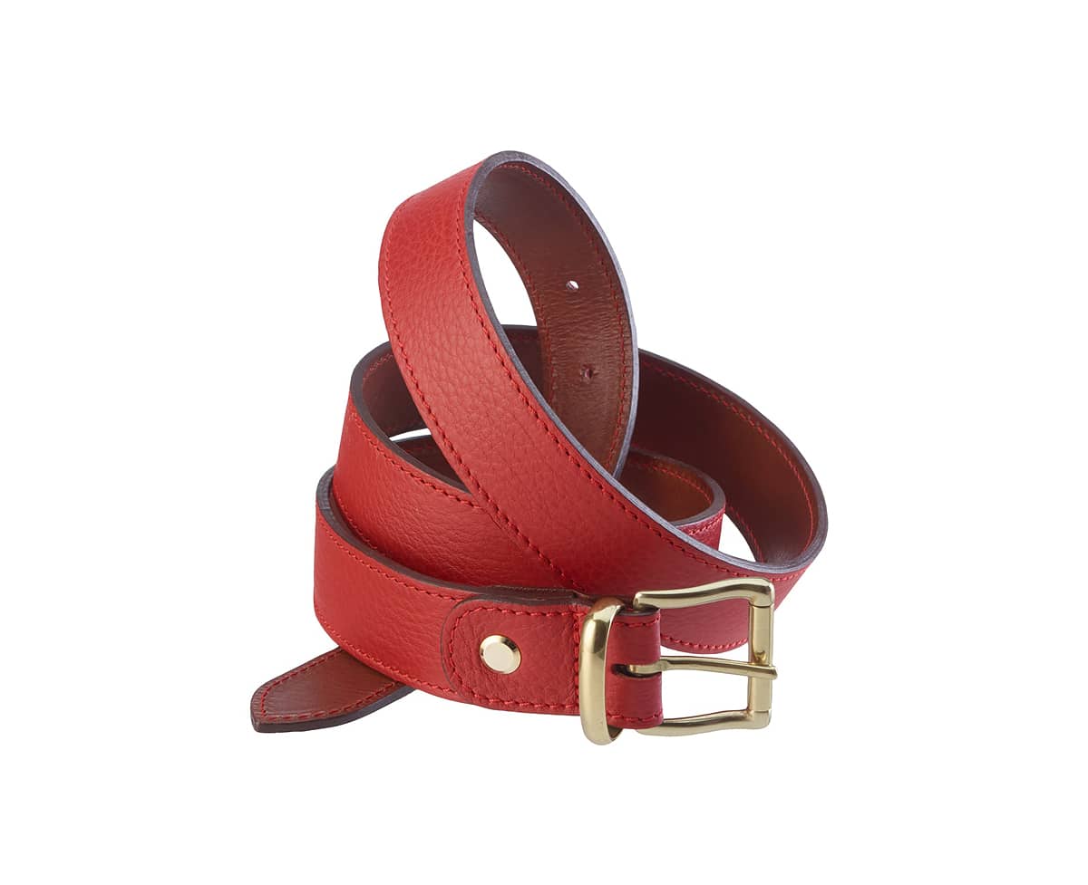 Ceinture réglable en cuir avec boucle en laiton