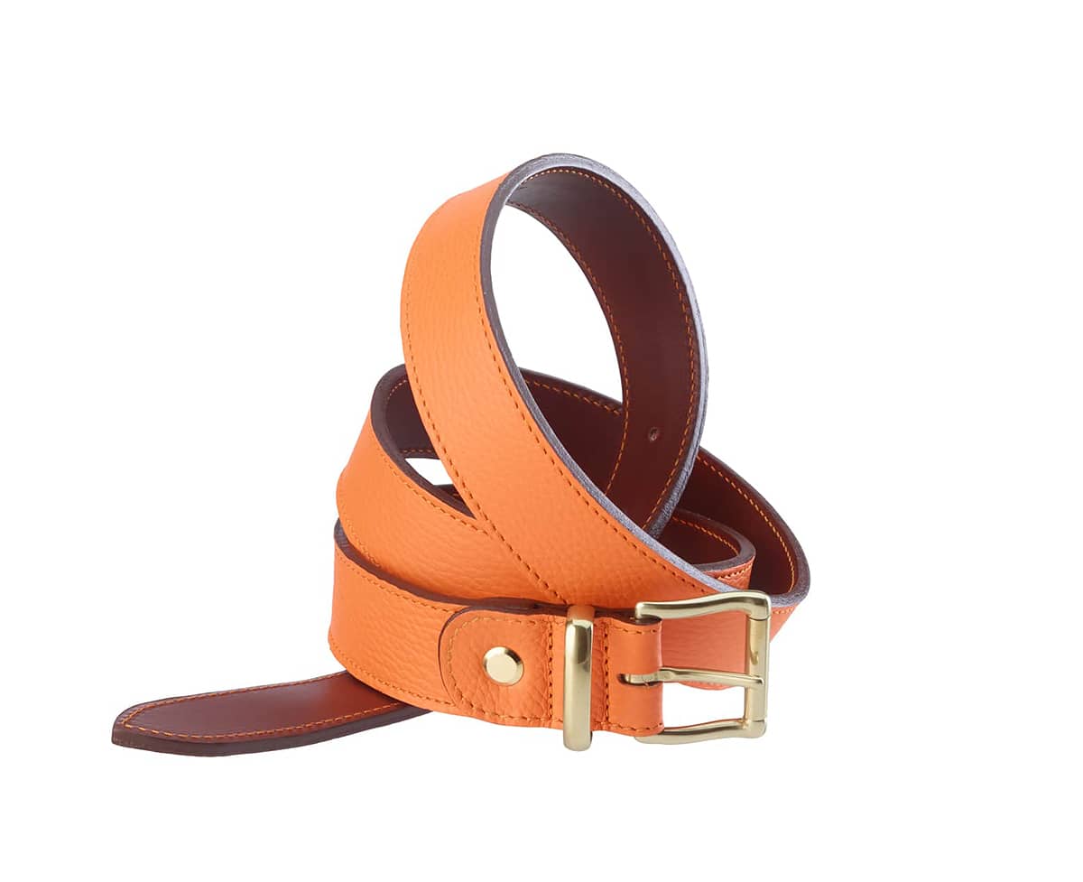 Ceinture réglable en cuir avec boucle en laiton