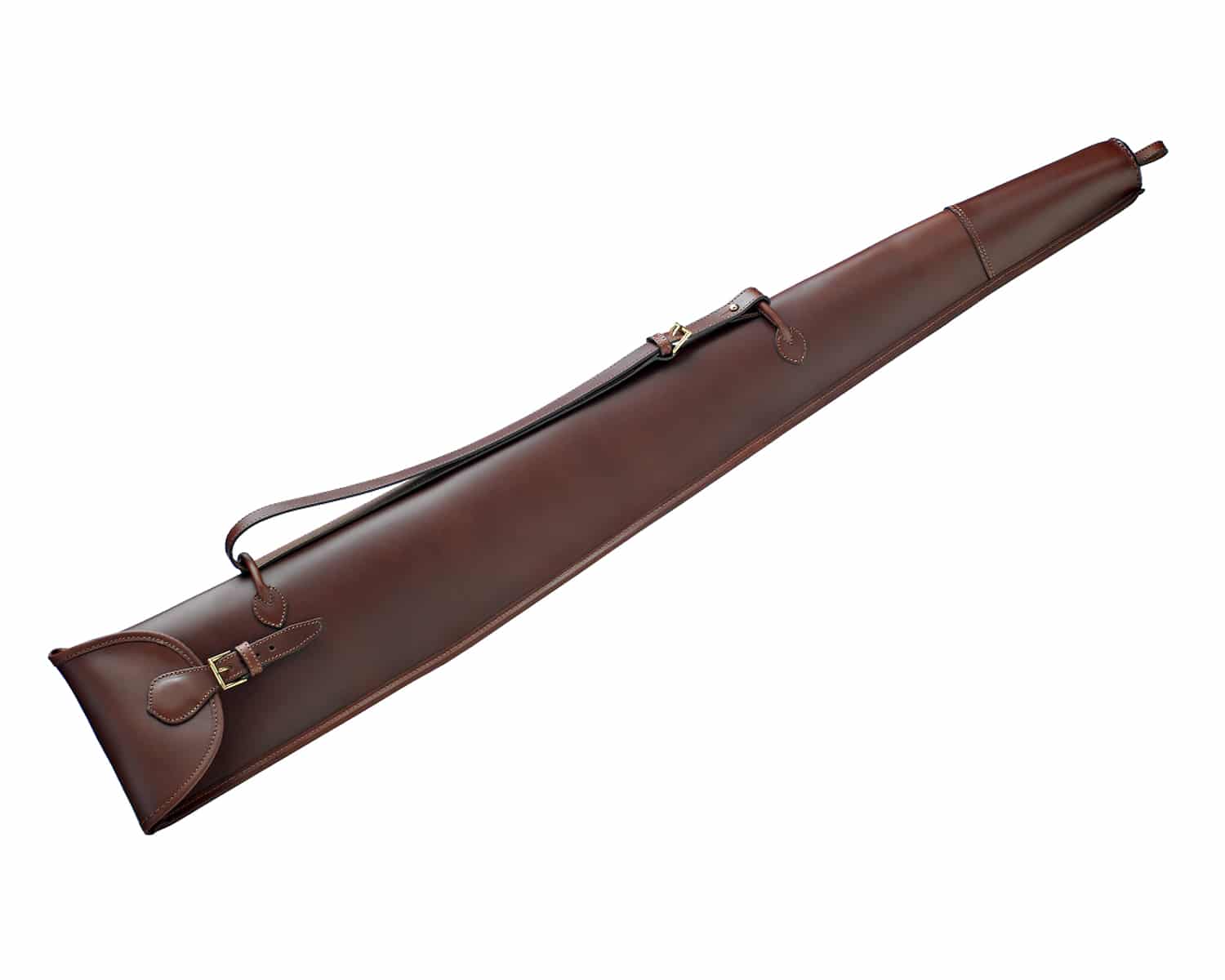 Fourreau fusil cuir doublé avec embout rond