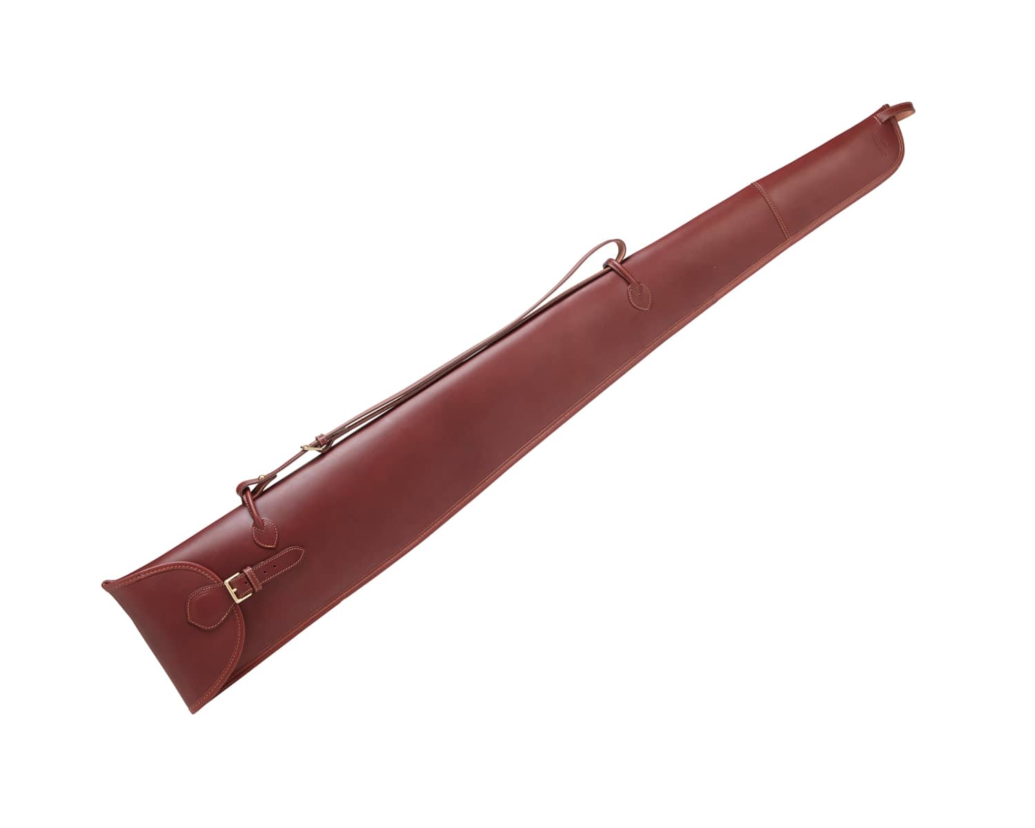 Fourreau fusil embout plat cuir lisse Antique Sauvage