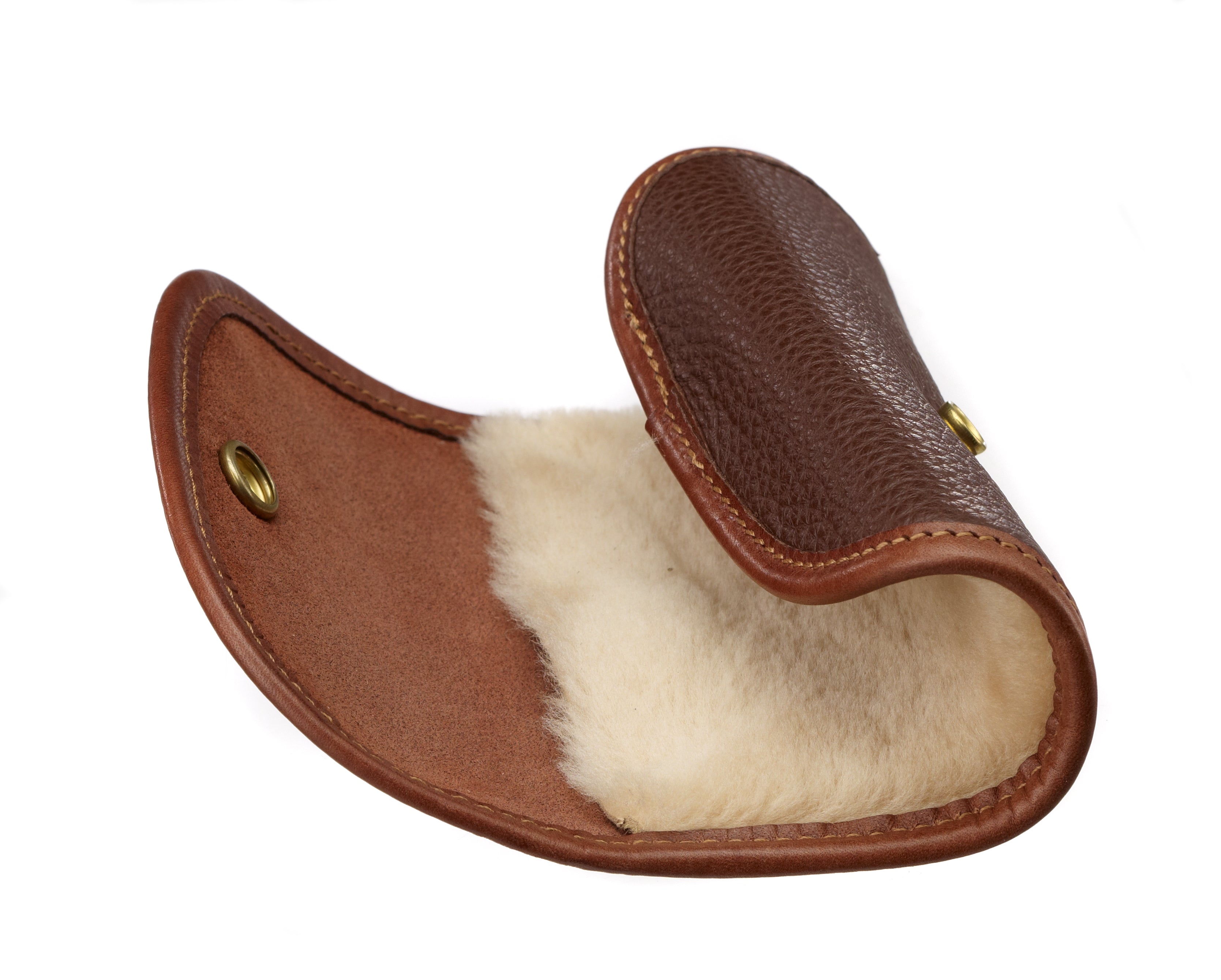 Gant lustreur canon en cuir et mouton lainé