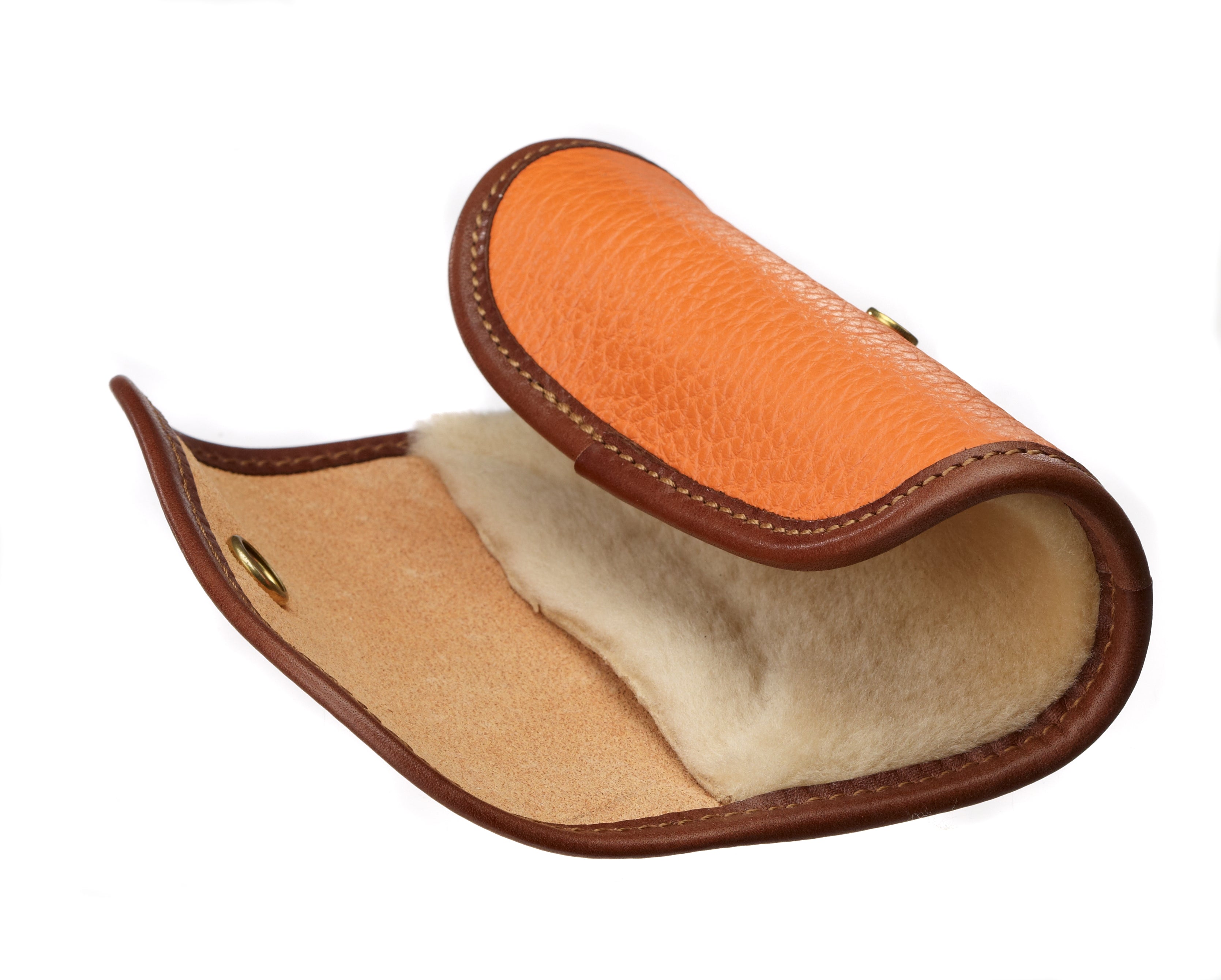 Gant lustreur canon en cuir et mouton lainé