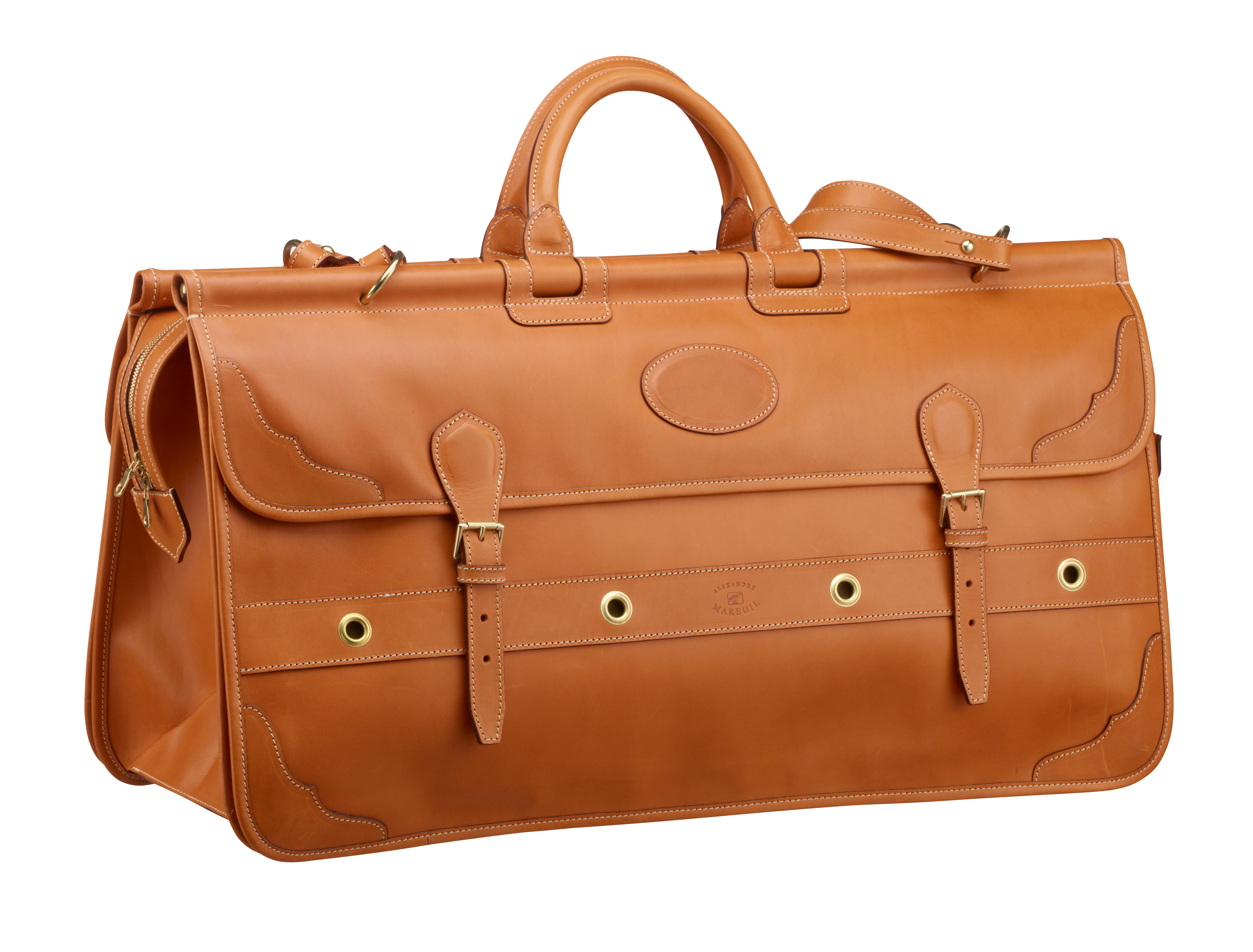 Leather game bag with 2 gussets
