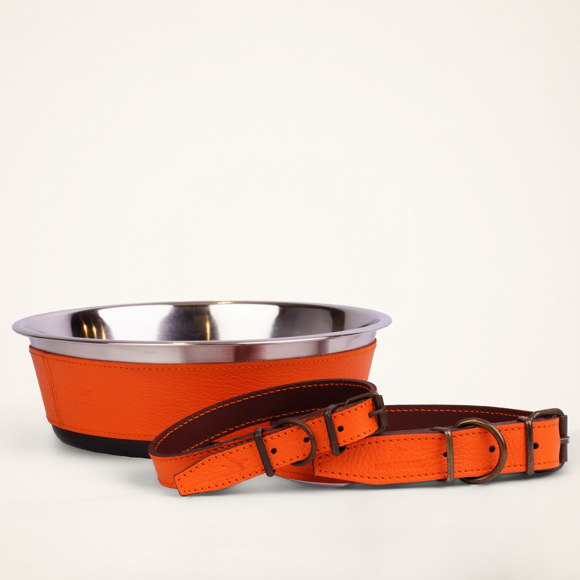 Collier cuir pour chien doublé 35 cm