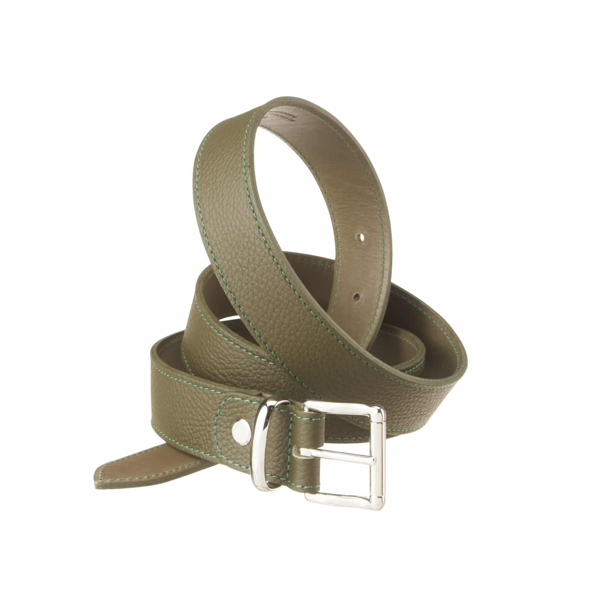 Ceinture réglable en cuir avec boucle en nickel