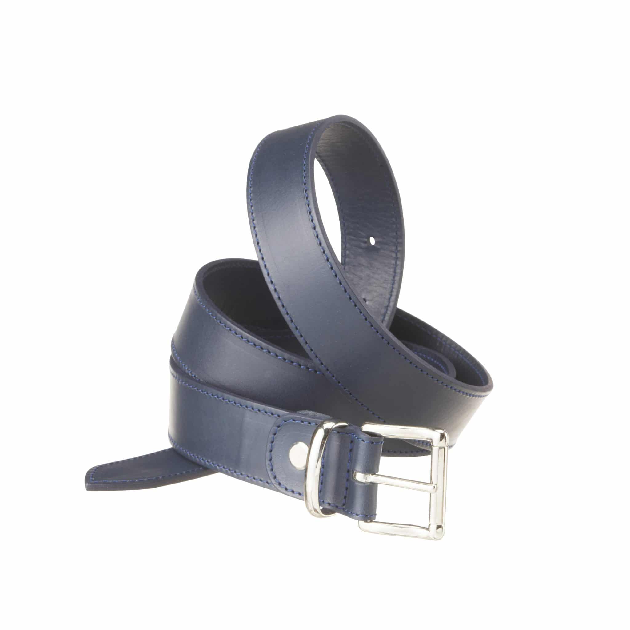 Ceinture réglable en cuir avec boucle en nickel