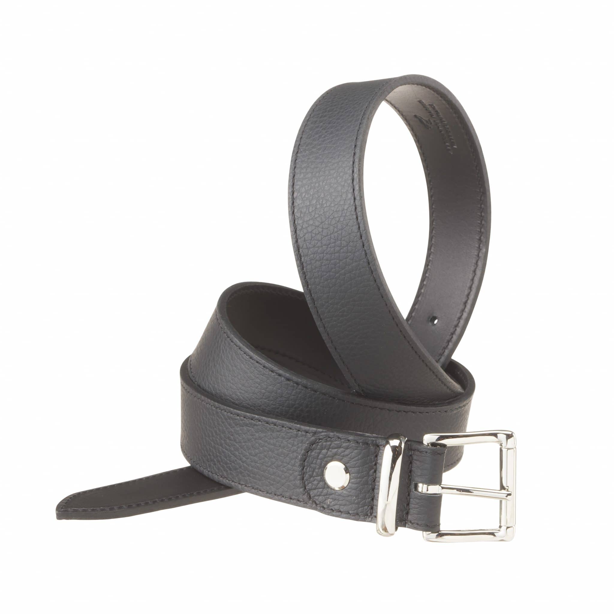 Ceinture réglable en cuir avec boucle en nickel