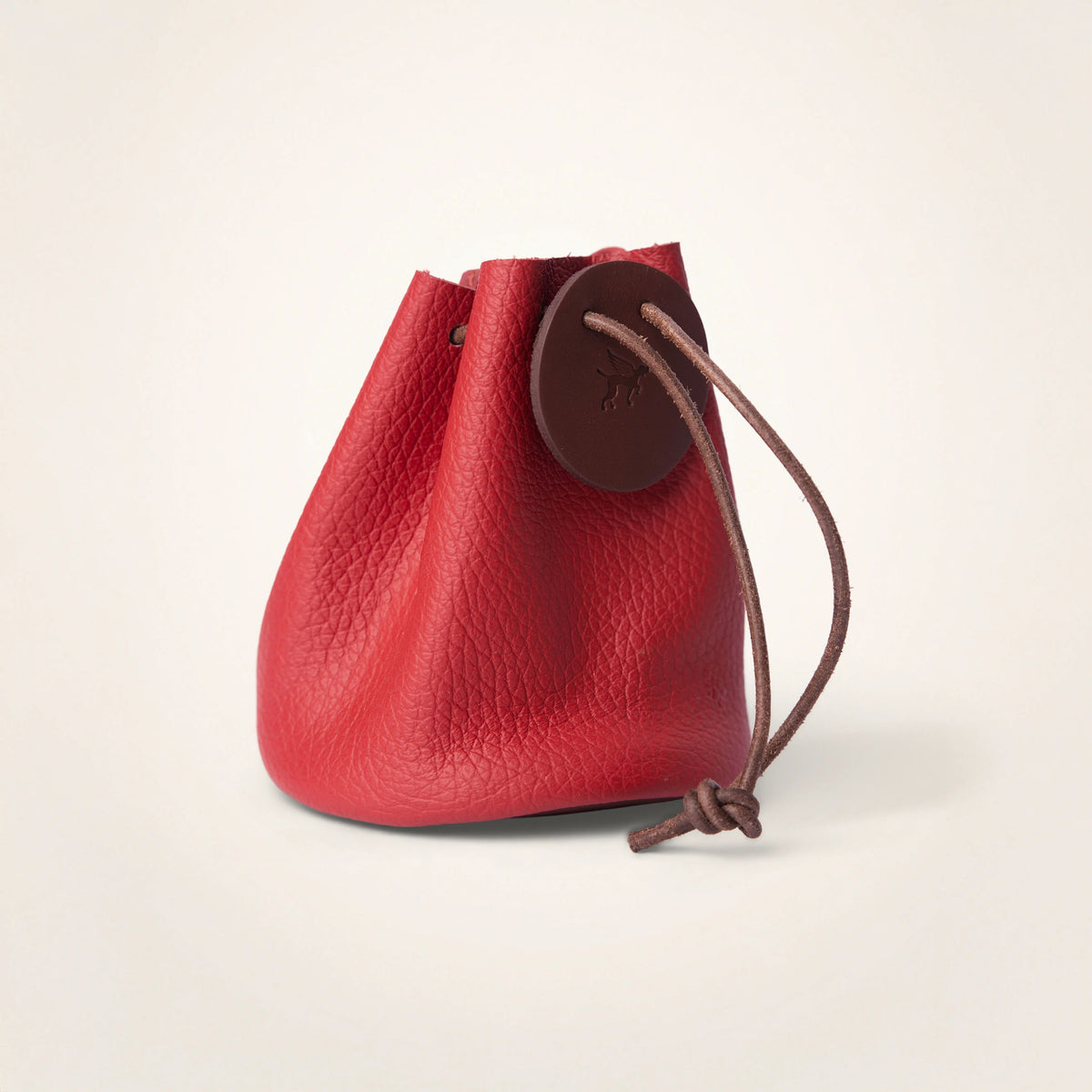 Bolsa de cuero con cordón para 15 fichas