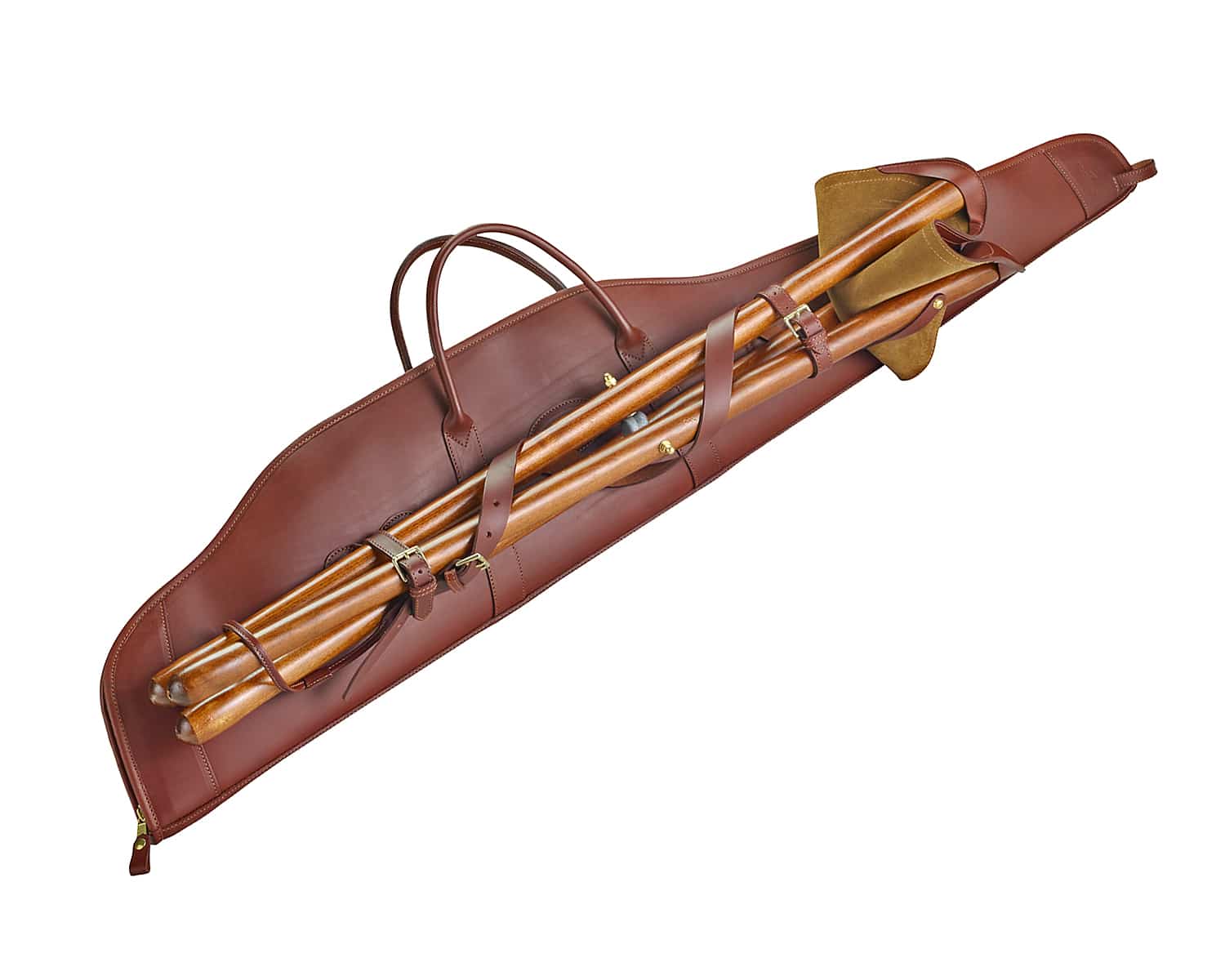 Fourreau carabine cuir avec attache trépied doublé avec fermeture éclair pour lunette montée